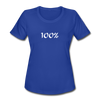 100 % Women's Moisture Wicking Performance T-Shirt - royal blue