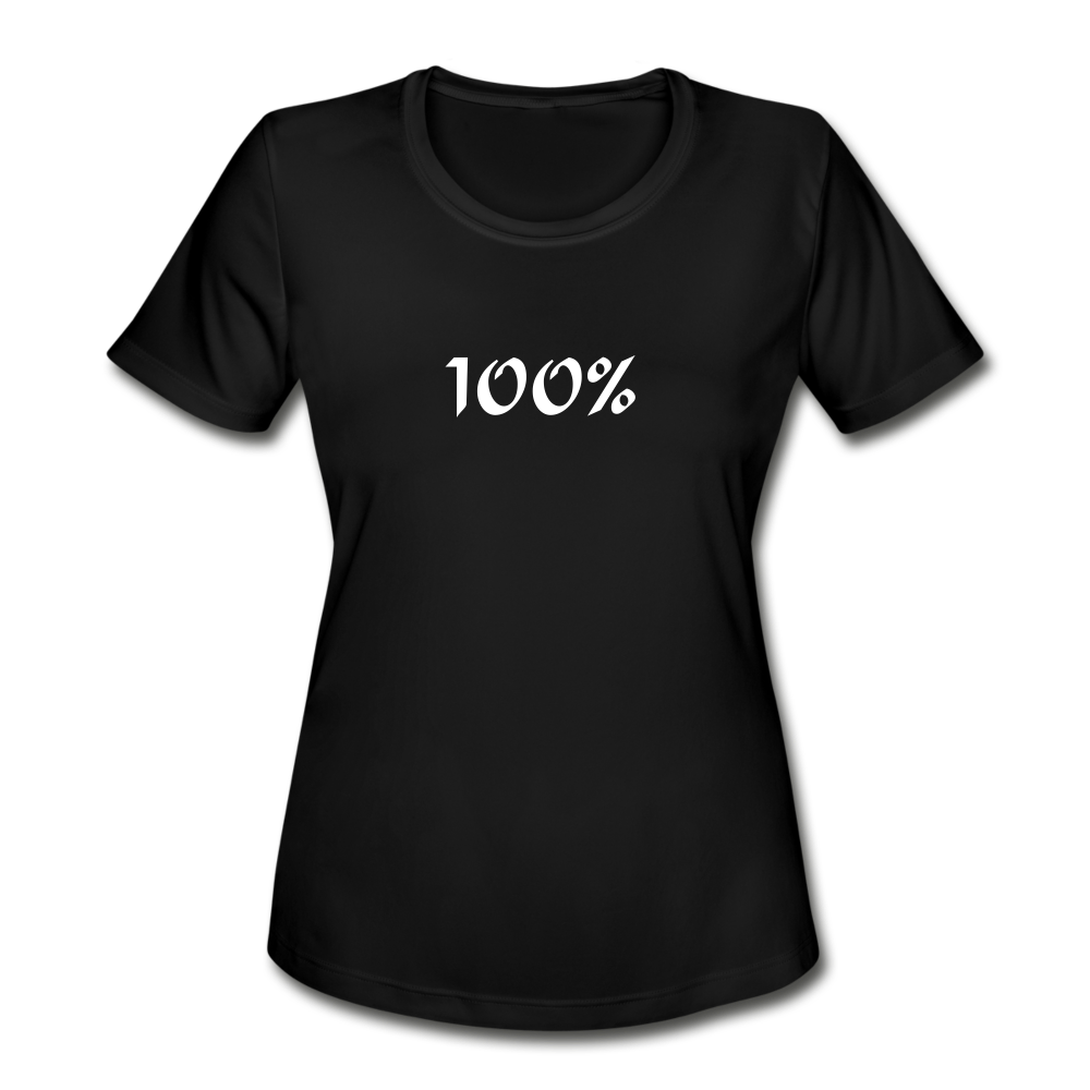 100 % Women's Moisture Wicking Performance T-Shirt - black