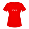 100 % Women's Moisture Wicking Performance T-Shirt - red