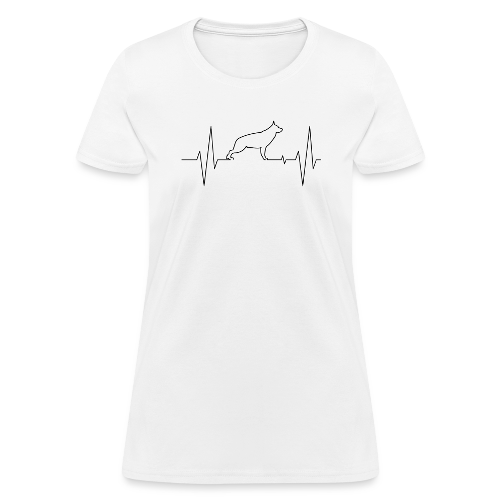 Dog Heartbeat Women's T-Shirt - white