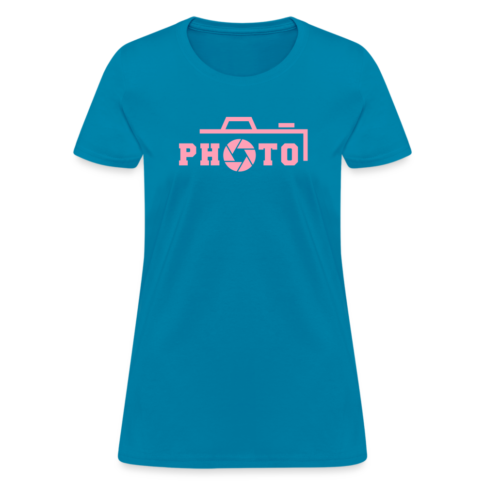 Pink Photo Women's T-Shirt - turquoise